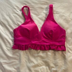Pink ruffle hem bikini top size medium